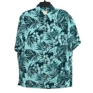 Tasso Elba Island Men’s Hawaiian Shirt Size L Floral Short Sleeve Button Up
